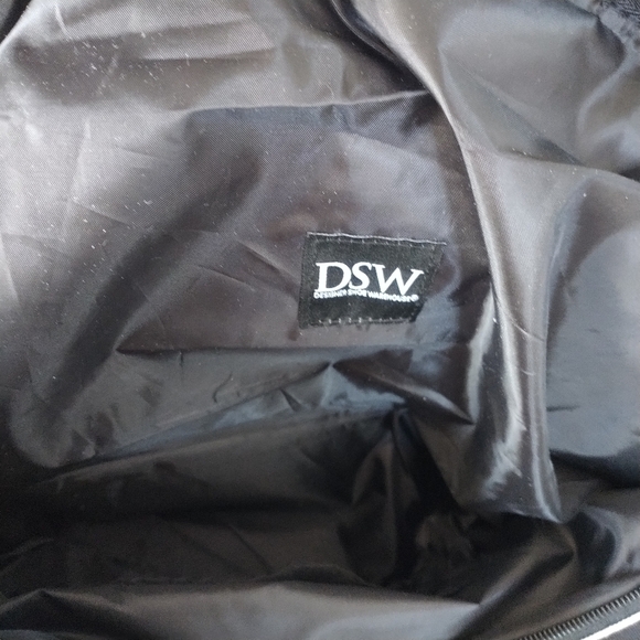 DSW Large Black White Stripe Weekender Travel Tote Bag - Picture 8 of 10